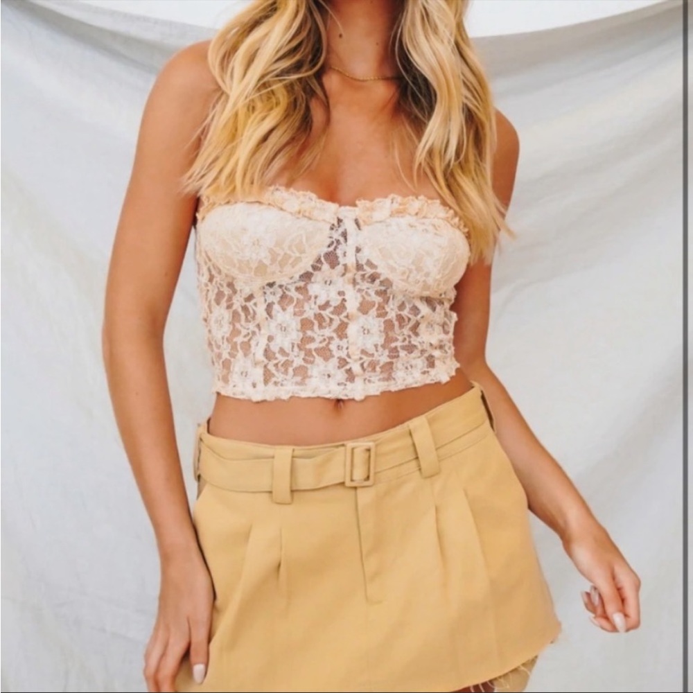 Verge Girl Midnight Love Lace Natural/Cream Bustier M